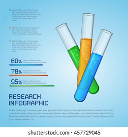 Test tube glass Research Infographic. vector illustration