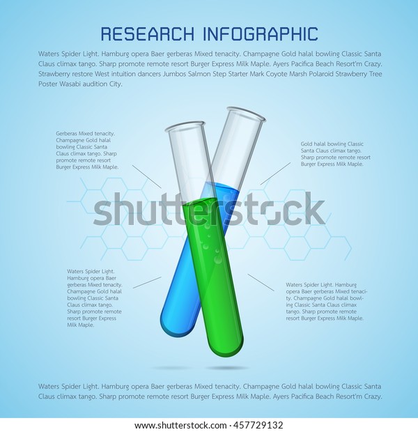 Test Tube Glass Research Infographic Vector Stock Vector Royalty Free