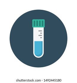 test tube glyph flat vector icon