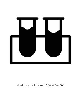 test tube glyph flat vector icon
