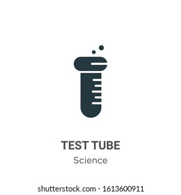 Test tube glyph icon vector on white background. Flat vector test tube icon symbol sign from modern science collection for mobile concept and web apps design.