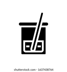 test tube glyph vector icon - ui icon vector