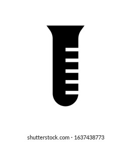 test tube glyph vector icon - ui icon vector