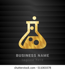 Test Tube Gold and Black silk fashion premium icon / Logo