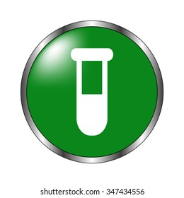 Test tube - green vector icon
