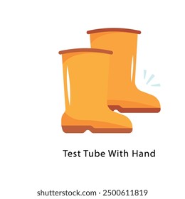 Test Tube With Hand Vector Flat Icon Design illustration Symbol on White background EPS 10 File 