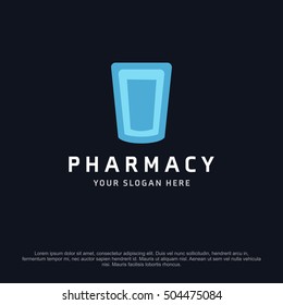 Test Tube health logo, abstract vector logo design template icon of company identity symbol concept for therapy service, pharmacy, hospital, medical clinic or any natural health care business