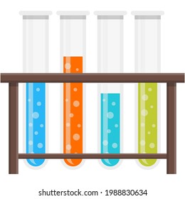 Test tube holder glass stand row vector icon isolated on white