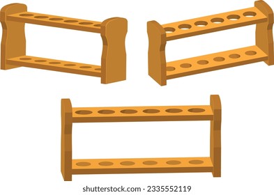 Prüfrohrhalter: Laborzubehör zum sicheren Halten von Teströhren während des Versuchs oder Transports. Es kann aus verschiedenen Materialien wie Metall, Kunststoff oder Holz hergestellt werden.