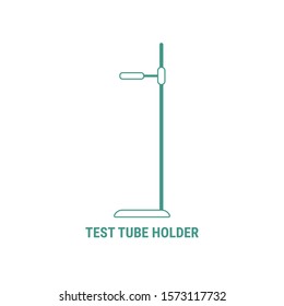 Test tube holder stand. Test tube clamps and hanging stand. Laboratory equipment vector illustration isolated on white background. 