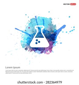 Test tube icon - abstract logo type icon - Blue water color Paint splash beautiful background. Vector illustrationmale user Test tube icon - abstract logo type icon - Blue water color Paint splash beautiful background. Vector illustrationmale user