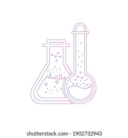 Test Tube Icon. Beaker, Flask, Chemistry Test Icon