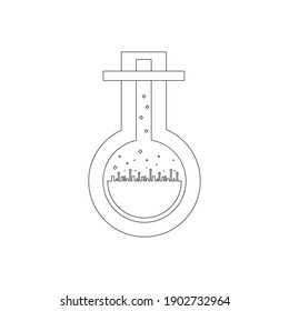 Test Tube Icon. Beaker, Flask, Chemistry Test Icon