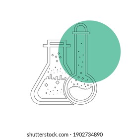 Icono de tubo de prueba. Beaker, Flask, Chemitest Icon