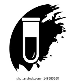 Test tube icon. Biochemistry and microbiology equipment. 