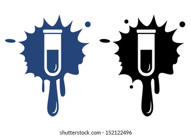 Test tube icon. Biochemistry and microbiology equipment. 