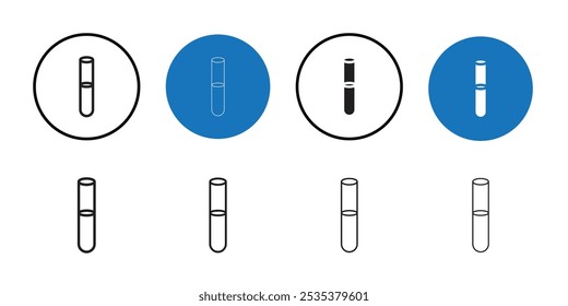 Icono de tubo de ensayo Conjunto de logotipo de Vector de arte de línea negra