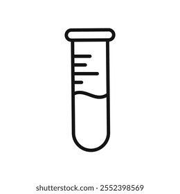 Test tube icon black and white vector outline sign