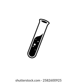 Test tube icon in black and white Vector