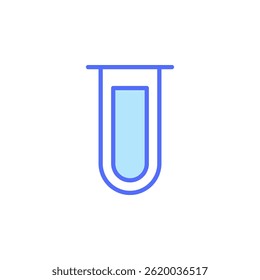 Test Tube Icon with Blue Liquid Representing Scientific Research in a Modern Laboratory Setting