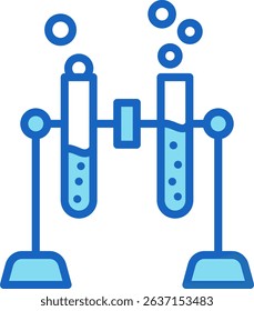 Test Tube Icon Blue Vector Illustration
