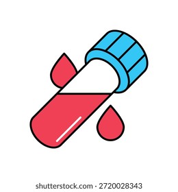 Icono de tubo de ensayo limpio y Ilustración vectorial moderna