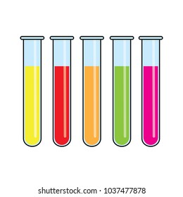 test tube icon with color reagent.vector illustration