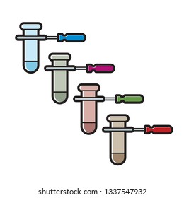 test tube icon color variations isolated on white vector illustration