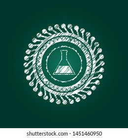 test tube icon drawn with chalkboard texture