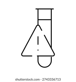 Test tube icon featuring a warning triangle with an exclamation mark, symbolizing potential danger, caution, or important information in scientific research and chemical experiments