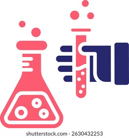 Ilustración vectorial de llenado de iconos de tubo de ensayo
