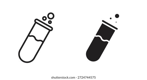 Test tube icon. filled flat sign for mobile concept and web design