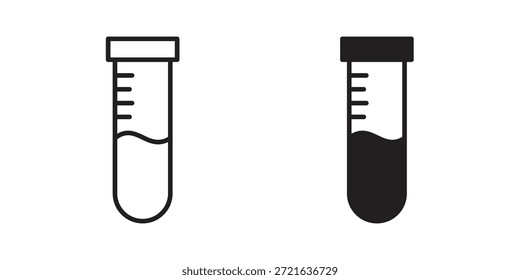 Test tube icon in filled, thin line, stroke style for website and apps