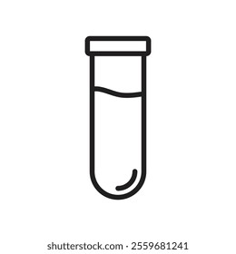 Test tube icon Flat art in black and white isolated