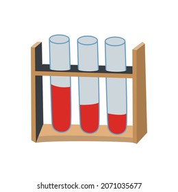 Test tube icon. Flat design style. Blood test tube. Simple icon. Modern flat icons in stylish colors.