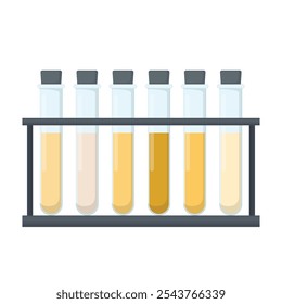 Icono de tubo de ensayo. Ilustración plana de tubos de ensayo en el icono del estante para el Diseño web