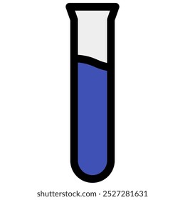 Reagenzgläsersymbol mit flachem Umriss