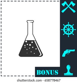 Test tube icon flat. Simple vector symbol and bonus icon