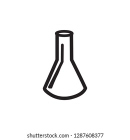 Test Tube Icon In Flat Style Vector. Black Flask Icon Vector Illustration