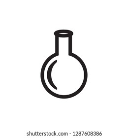 Test Tube Icon In Flat Style Vector. Black Flask Icon Vector Illustration