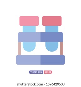 test tube icon in flat style. Vector logo design template. Modern design icon, symbol, logo and illustration. Vector graphics illustration and editable stroke. Isolated on white background.