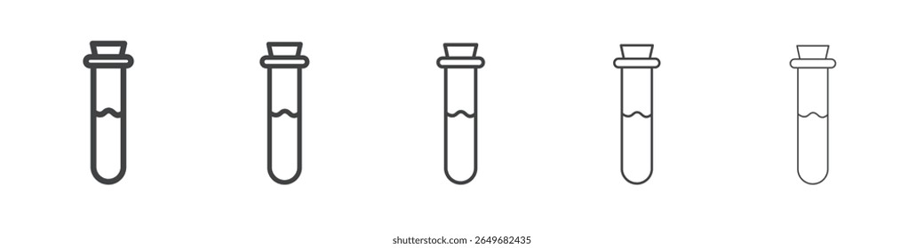 ícone do tubo de ensaio símbolo de ilustração fina plana