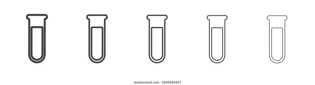 ícone do tubo de ensaio símbolo de ilustração fina plana