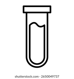 ícone de tubo de ensaio plano delineamento fino logotipo de arte