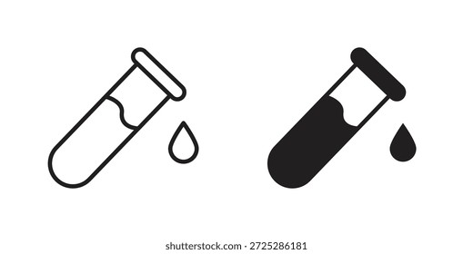 Test tube icon flat and thin stroke vector pack. Editable icons set