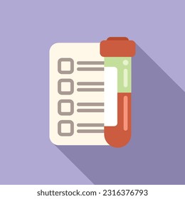 Test tube icon flat vector. Immune system. Human infection
