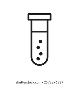 Test tube icon Flat vector set outline