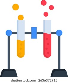 Ilustración vectorial plana del icono del tubo de ensayo