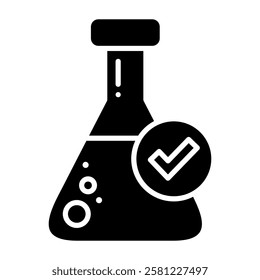 test tube icon in glyph style. lab glass icon in glyph style. research icon in glyph style