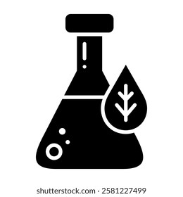 test tube icon in glyph style. lab glass icon in glyph style. research icon in glyph style